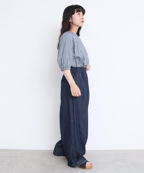 l'atelier du savon（アトリエドサボン）の「●Tシャツみたいなブラウス（シャツ/ブラウス・レディース・ブラック/ブルー系その他/キナリ・FREE）」の20枚目の写真