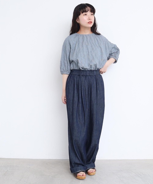 l'atelier du savon（アトリエドサボン）の「●Tシャツみたいなブラウス（シャツ/ブラウス・レディース・ブラック/ブルー系その他/キナリ・FREE）」の19枚目の写真