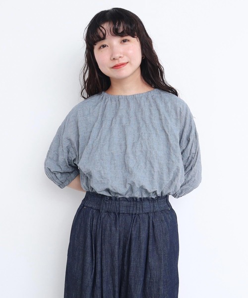 l'atelier du savon（アトリエドサボン）の「●Tシャツみたいなブラウス（シャツ/ブラウス・レディース・ブラック/ブルー系その他/キナリ・FREE）」の9枚目の写真