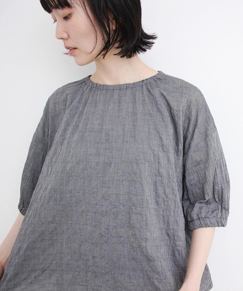 l'atelier du savon（アトリエドサボン）の「●Tシャツみたいなブラウス（シャツ/ブラウス・レディース・ブラック/ブルー系その他/キナリ・FREE）」の11枚目の写真