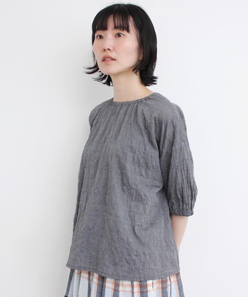 l'atelier du savon（アトリエドサボン）の「●Tシャツみたいなブラウス（シャツ/ブラウス・レディース・ブラック/ブルー系その他/キナリ・FREE）」の14枚目の写真