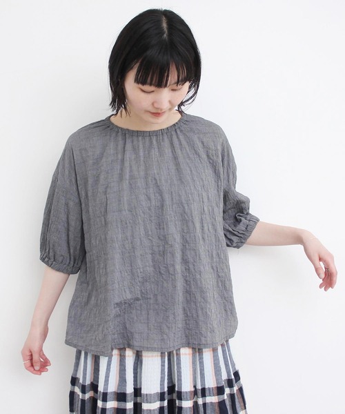 l'atelier du savon（アトリエドサボン）の「●Tシャツみたいなブラウス（シャツ/ブラウス・レディース・ブラック/ブルー系その他/キナリ・FREE）」の12枚目の写真