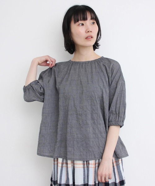 l'atelier du savon（アトリエドサボン）の「●Tシャツみたいなブラウス（シャツ/ブラウス・レディース・ブラック/ブルー系その他/キナリ・FREE）」の13枚目の写真