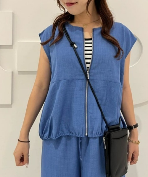 Right-on（ライトオン）の「【HONEYSUCKLE ROSE】ＺＩＰバルーンベスト（セットアップ対応）（その他トップス・レディース・ブルー/ブラウン/ダークグレー・L/M）」の3枚目の写真