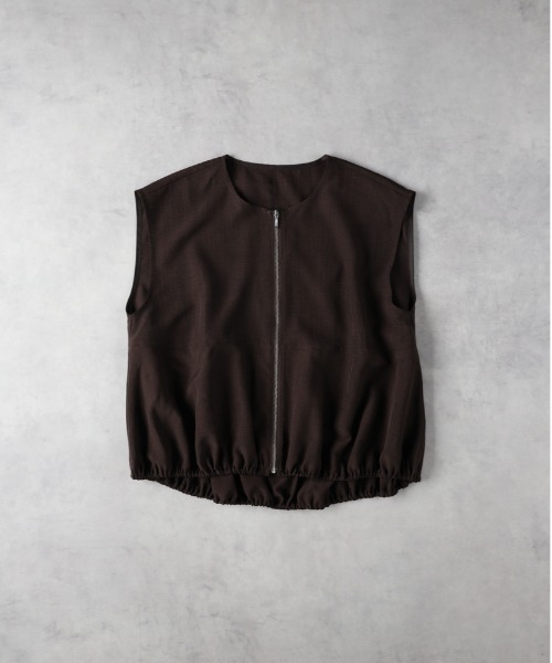 Right-on（ライトオン）の「【HONEYSUCKLE ROSE】ＺＩＰバルーンベスト（セットアップ対応）（その他トップス・レディース・ブルー/ブラウン/ダークグレー・L/M）」の5枚目の写真