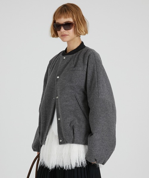 PRANK PROJECT（プランクプロジェクト）の「ウールバルーンブルゾン / Wool Balloon Blouson（その他アウター・レディース・グレー/ネイビー・FREE）」の12枚目の写真