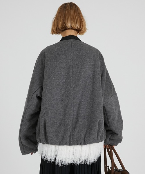 PRANK PROJECT（プランクプロジェクト）の「ウールバルーンブルゾン / Wool Balloon Blouson（その他アウター・レディース・グレー/ネイビー・FREE）」の3枚目の写真