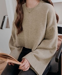 ワイド スリーブ ショート ニット