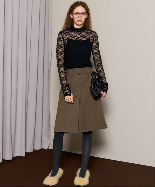 MAISON SPECIAL（メゾンスペシャル）の「Box Pleats Mid-length Skirt/ボックスプリーツミモレスカート（スカート・レディース・グレー/カーキ/ブラック・36/38）」の15枚目の写真