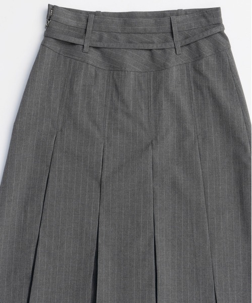 MAISON SPECIAL（メゾンスペシャル）の「Box Pleats Mid-length Skirt/ボックスプリーツミモレスカート（スカート・レディース・グレー/カーキ/ブラック・36/38）」の12枚目の写真