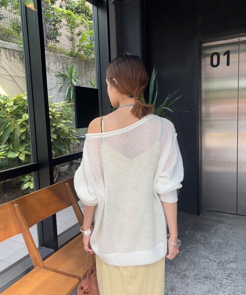 SHENERY（シーナリー）の「《インフルエンサー@kanako_ikiコラボ》シアーウールプルオーバー（ニット/セーター・レディース・オフホワイト/グレー/イエロー・FREE）」の11枚目の写真