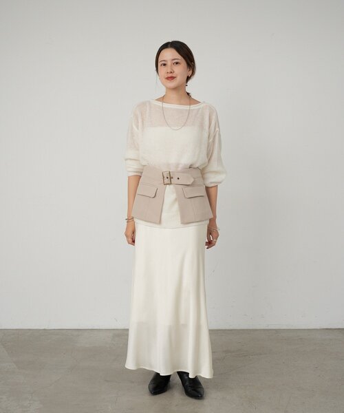 SHENERY（シーナリー）の「《インフルエンサー@kanako_ikiコラボ》シアーウールプルオーバー（ニット/セーター・レディース・オフホワイト/グレー/イエロー・FREE）」の12枚目の写真