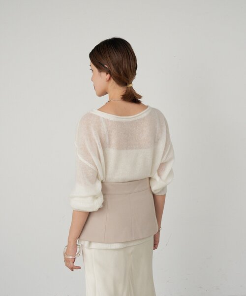 SHENERY（シーナリー）の「《インフルエンサー@kanako_ikiコラボ》シアーウールプルオーバー（ニット/セーター・レディース・オフホワイト/グレー/イエロー・FREE）」の17枚目の写真