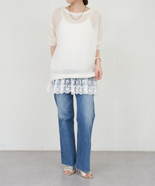 SHENERY（シーナリー）の「《インフルエンサー@kanako_ikiコラボ》シアーウールプルオーバー（ニット/セーター・レディース・オフホワイト/グレー/イエロー・FREE）」の18枚目の写真