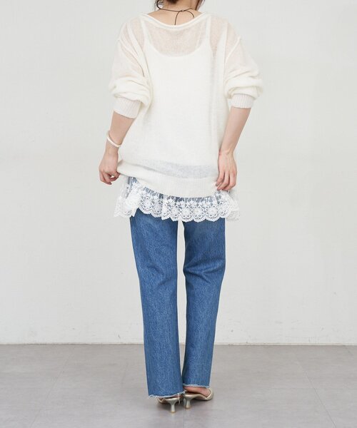 SHENERY（シーナリー）の「《インフルエンサー@kanako_ikiコラボ》シアーウールプルオーバー（ニット/セーター・レディース・オフホワイト/グレー/イエロー・FREE）」の21枚目の写真