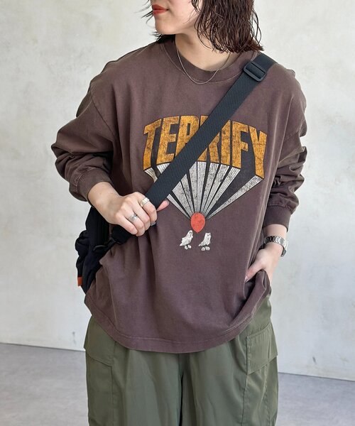 CPCM（シーピーシーエム）の「カラーパウダーロンT（Tシャツ/カットソー・レディース・ブラック/レッド/ブラウン/グリーン・MEDIUM/LARGE）」の3枚目の写真