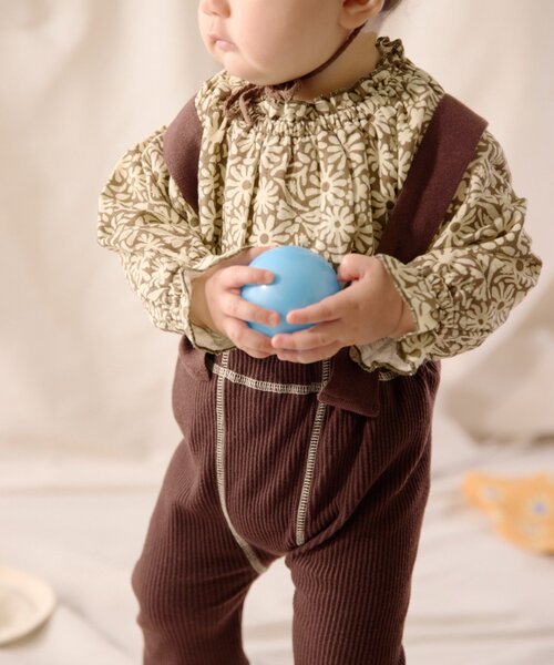 CIAOPANIC TYPY（チャオパニックティピー）の「【BABY】【Qinn】サス付き配色ステッチリブパンツ（その他パンツ・キッズ・グレー/ブラウン・80）」の19枚目の写真