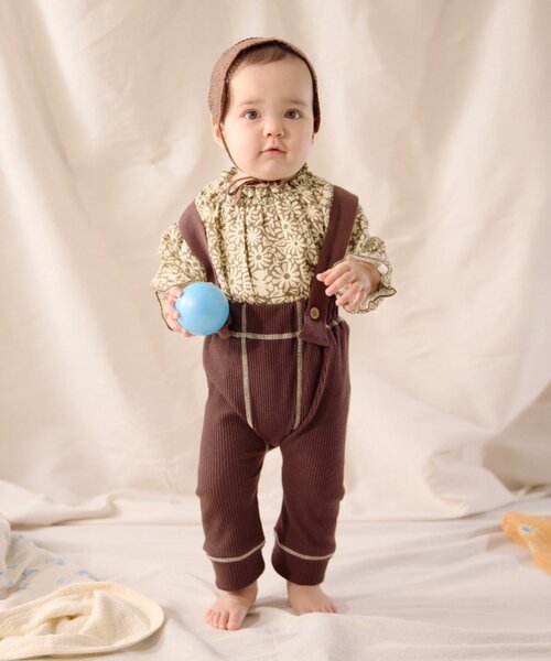 CIAOPANIC TYPY（チャオパニックティピー）の「【BABY】【Qinn】サス付き配色ステッチリブパンツ（その他パンツ・キッズ・グレー/ブラウン・80）」の15枚目の写真