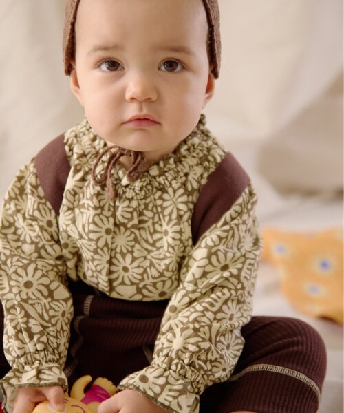 CIAOPANIC TYPY（チャオパニックティピー）の「【BABY】【Qinn】サス付き配色ステッチリブパンツ（その他パンツ・キッズ・グレー/ブラウン・80）」の13枚目の写真