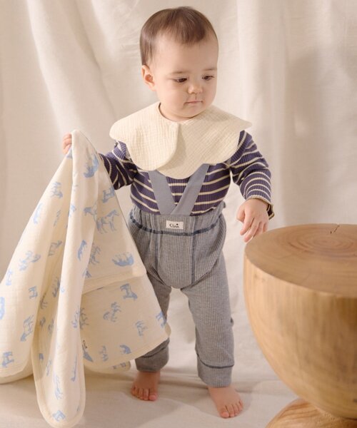 CIAOPANIC TYPY（チャオパニックティピー）の「【BABY】【Qinn】サス付き配色ステッチリブパンツ（その他パンツ・キッズ・グレー/ブラウン・80）」の12枚目の写真