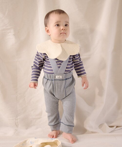 CIAOPANIC TYPY（チャオパニックティピー）の「【BABY】【Qinn】サス付き配色ステッチリブパンツ（その他パンツ・キッズ・グレー/ブラウン・80）」の11枚目の写真