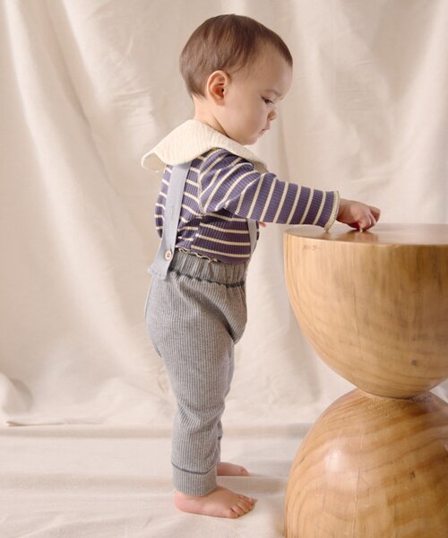 CIAOPANIC TYPY（チャオパニックティピー）の「【BABY】【Qinn】サス付き配色ステッチリブパンツ（その他パンツ・キッズ・グレー/ブラウン・80）」の10枚目の写真