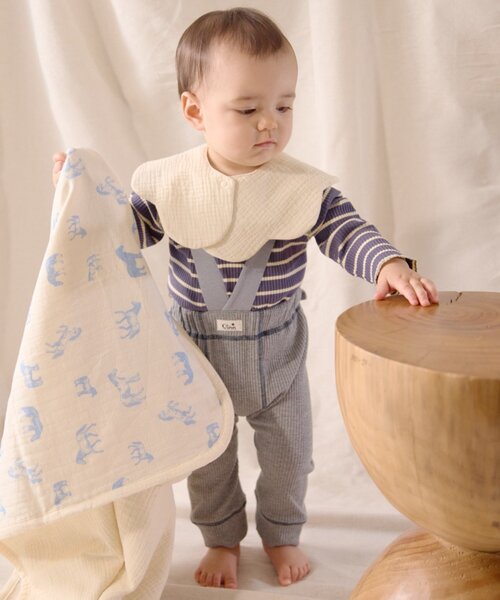 CIAOPANIC TYPY（チャオパニックティピー）の「【BABY】【Qinn】サス付き配色ステッチリブパンツ（その他パンツ・キッズ・グレー/ブラウン・80）」の9枚目の写真