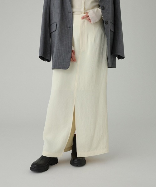 BABYLONE（バビロン）の「アセテートメローIラインスカート（スカート・レディース・アイボリー/チャコール・36inch/38inch）」の12枚目の写真