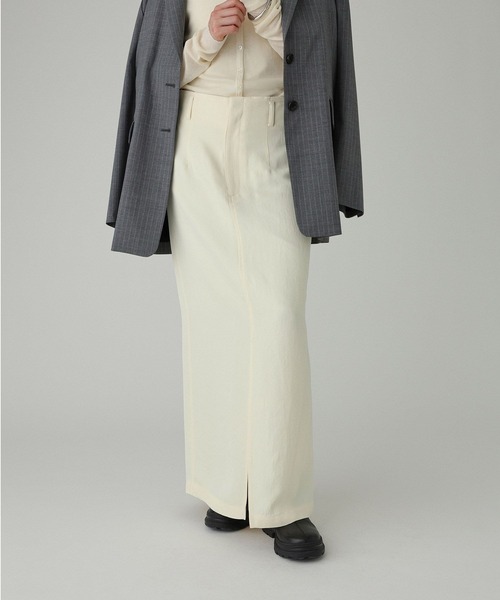 BABYLONE（バビロン）の「アセテートメローIラインスカート（スカート・レディース・アイボリー/チャコール・36inch/38inch）」の13枚目の写真