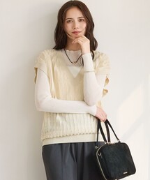 【SLOW/一部店舗限定】フリンジニット ジレ