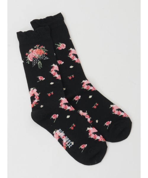 PINK HOUSE（ピンクハウス）の「リボンブーケ柄ソックス（ソックス/靴下・レディース・レッド/ピンク/ラベンダー/ブルー/ブラック/アイボリー・フリー）」の3枚目の写真