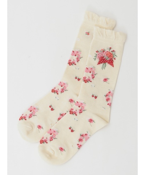 PINK HOUSE（ピンクハウス）の「リボンブーケ柄ソックス（ソックス/靴下・レディース・レッド/ピンク/ラベンダー/ブルー/ブラック/アイボリー・フリー）」の8枚目の写真