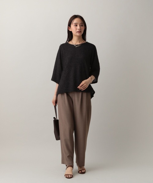GLOBAL WORK(グローバルワーク)の「MATINEE LINE/フラッフィフレアショルダー5分袖プルオーバー/583878(Tシャツ/カットソー・レディース・ピンク/ブラック/アイボリー・REGULAR/SHORT)」の5枚目の写真