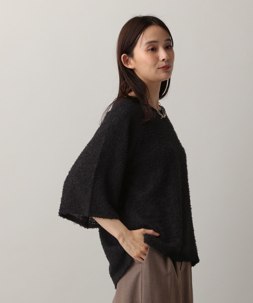 GLOBAL WORK(グローバルワーク)の「MATINEE LINE/フラッフィフレアショルダー5分袖プルオーバー/583878(Tシャツ/カットソー・レディース・ピンク/ブラック/アイボリー・REGULAR/SHORT)」の7枚目の写真