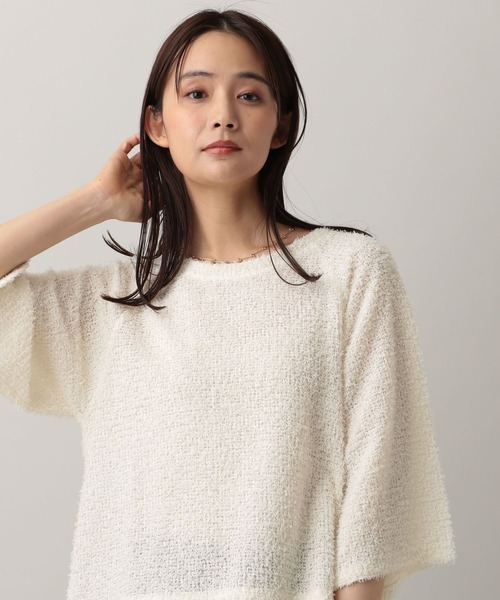GLOBAL WORK(グローバルワーク)の「MATINEE LINE/フラッフィフレアショルダー5分袖プルオーバー/583878(Tシャツ/カットソー・レディース・ピンク/ブラック/アイボリー・REGULAR/SHORT)」の14枚目の写真