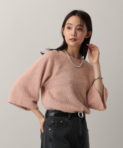 GLOBAL WORK(グローバルワーク)の「MATINEE LINE/フラッフィフレアショルダー5分袖プルオーバー/583878(Tシャツ/カットソー・レディース・ピンク/ブラック/アイボリー・REGULAR/SHORT)」の20枚目の写真