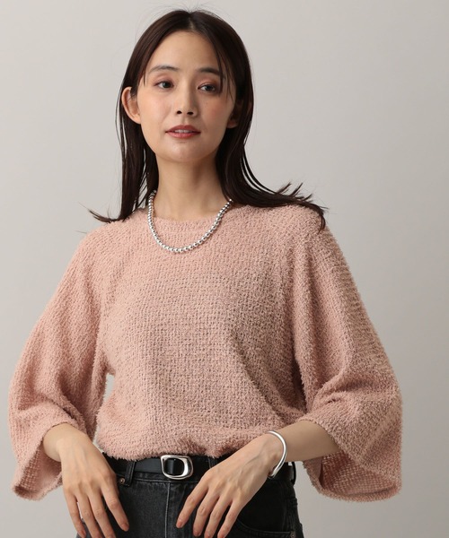 GLOBAL WORK(グローバルワーク)の「MATINEE LINE/フラッフィフレアショルダー5分袖プルオーバー/583878(Tシャツ/カットソー・レディース・ピンク/ブラック/アイボリー・REGULAR/SHORT)」の22枚目の写真