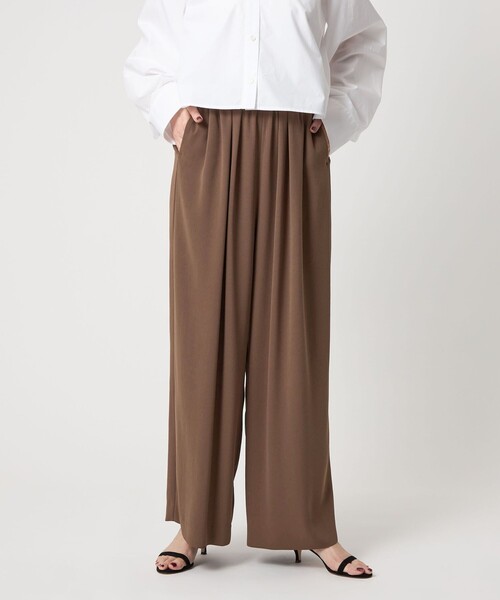 ＜conte＞タック ギャザー イージーワイドパンツ