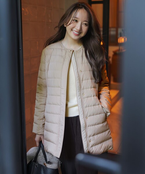 新品ANYSIS 2WAYノーカラーダウンジャケット ANY SIS｜【撥水・洗える】2WAYノーカラーダウン ジャケット