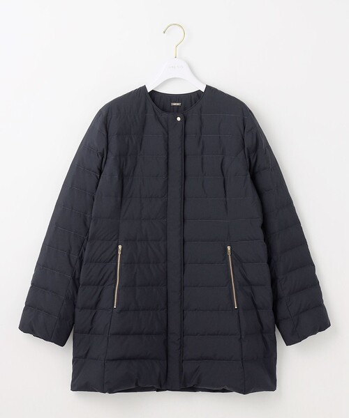 セール】【2WAY】ノーカラーミドル ダウン（ダウンジャケット/コート