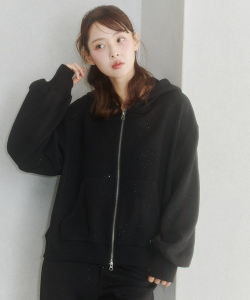 Lame coco zip-up hoodie / ラメココジップアップフーディー（パーカー