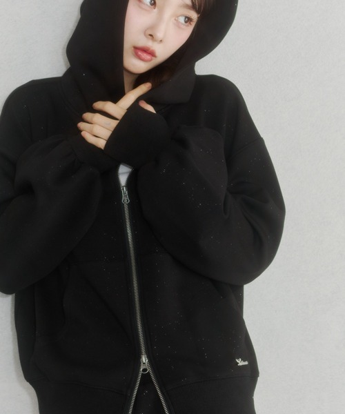 Lame coco zip-up hoodie / ラメココジップアップフーディー（パーカー