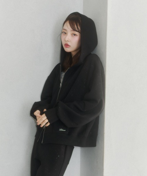 Lallana（ララーナ）の「Lame coco zip-up hoodie / ラメココジップ