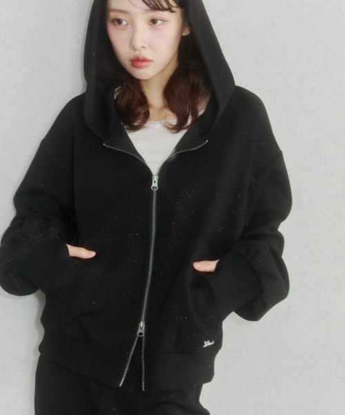 Lame coco zip-up hoodie / ラメココジップアップフーディー（パーカー