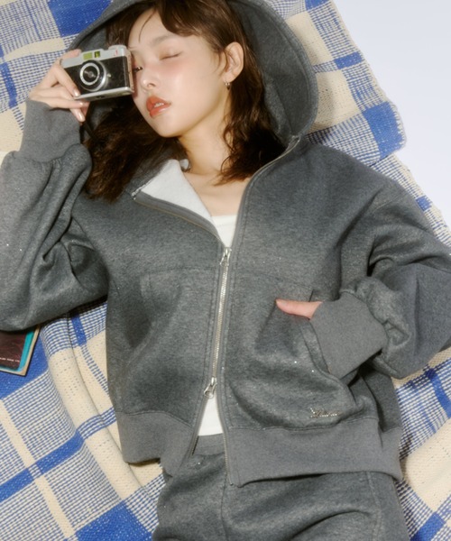 Lame coco zip-up hoodie / ラメココジップアップフーディー