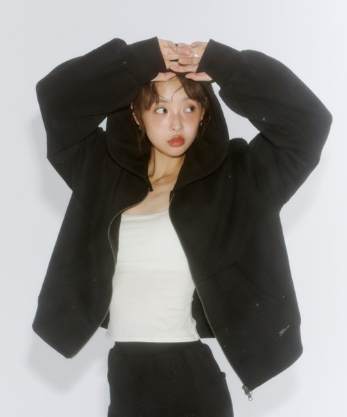 Lame coco zip-up hoodie / ラメココジップアップフーディー（パーカー