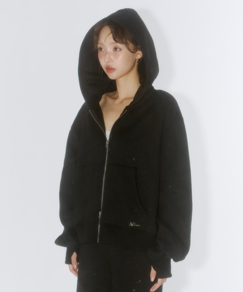 Lame coco zip-up hoodie / ラメココジップアップフーディー（パーカー