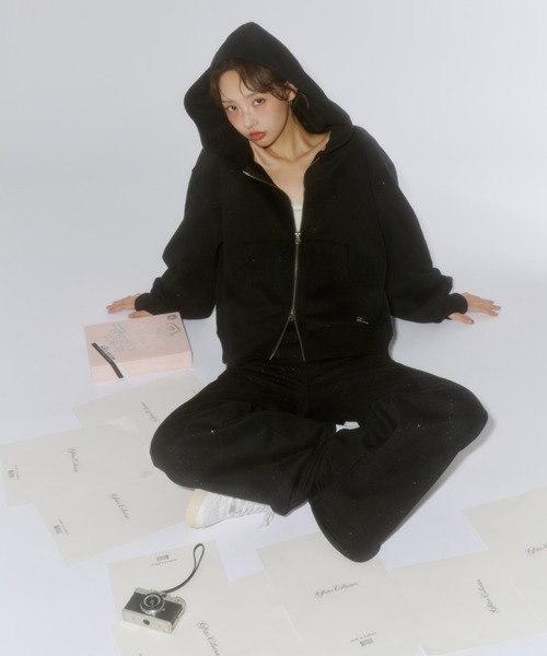 Lallana ラメココジップアップフーディー Lame coco zip-up hoodie / ラメココジップアップフーディー（パーカー