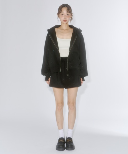 Lallana ラメココジップアップフーディー Lame coco zip-up hoodie / ラメココジップアップフーディー（パーカー