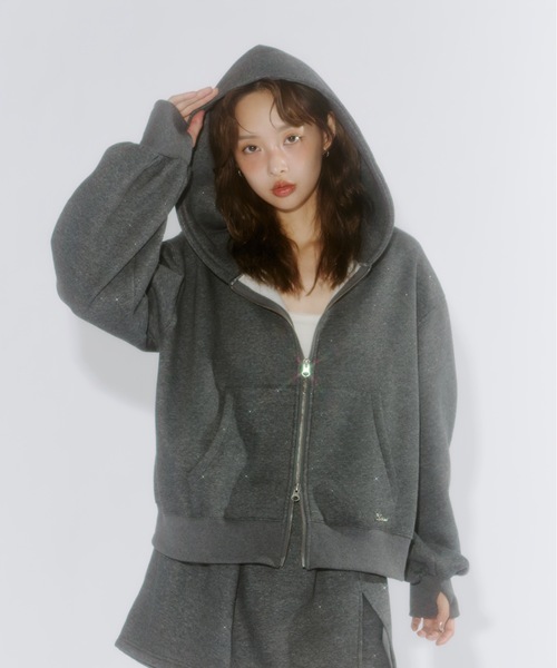 Lallana ラメココジップアップフーディー　セットアップ Lame coco zip-up hoodie / ラメココジップアップフーディー（パーカー